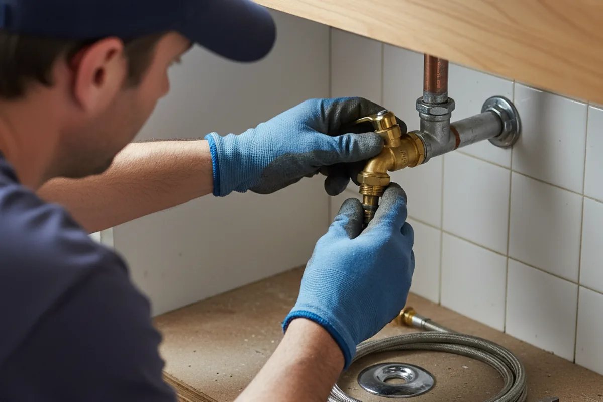 Shutoff valve and fitting work during Emergency Plumbing in Blythe